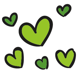 Icon 6 grüne Herzen