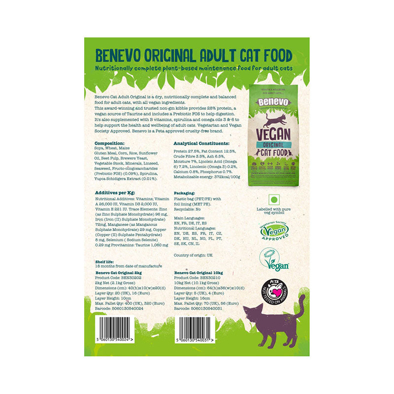 Benevo Cat Adult Original - Trockennahrung für Katzen
