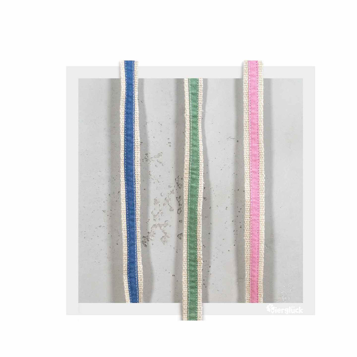 Vierglück Hundeleine Hanfgurt - Indigo, Grün, Mauve-Rose