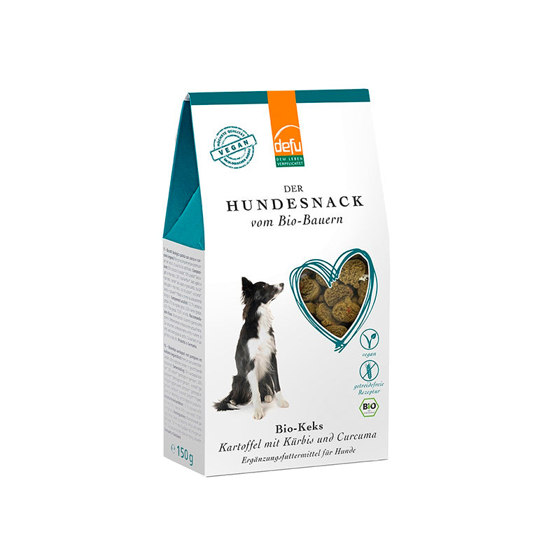 defu hundefutter defu Bio-Keks Kartoffel mit Kürbis und Curcuma 150 g