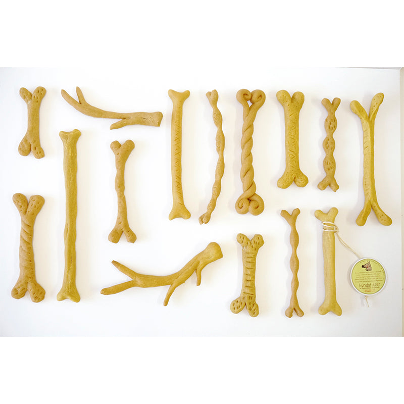 hundsfutter - Knusprige, vegane Möhren „Knochen“ und „Geweihe“ in 600 g Geschenkbox