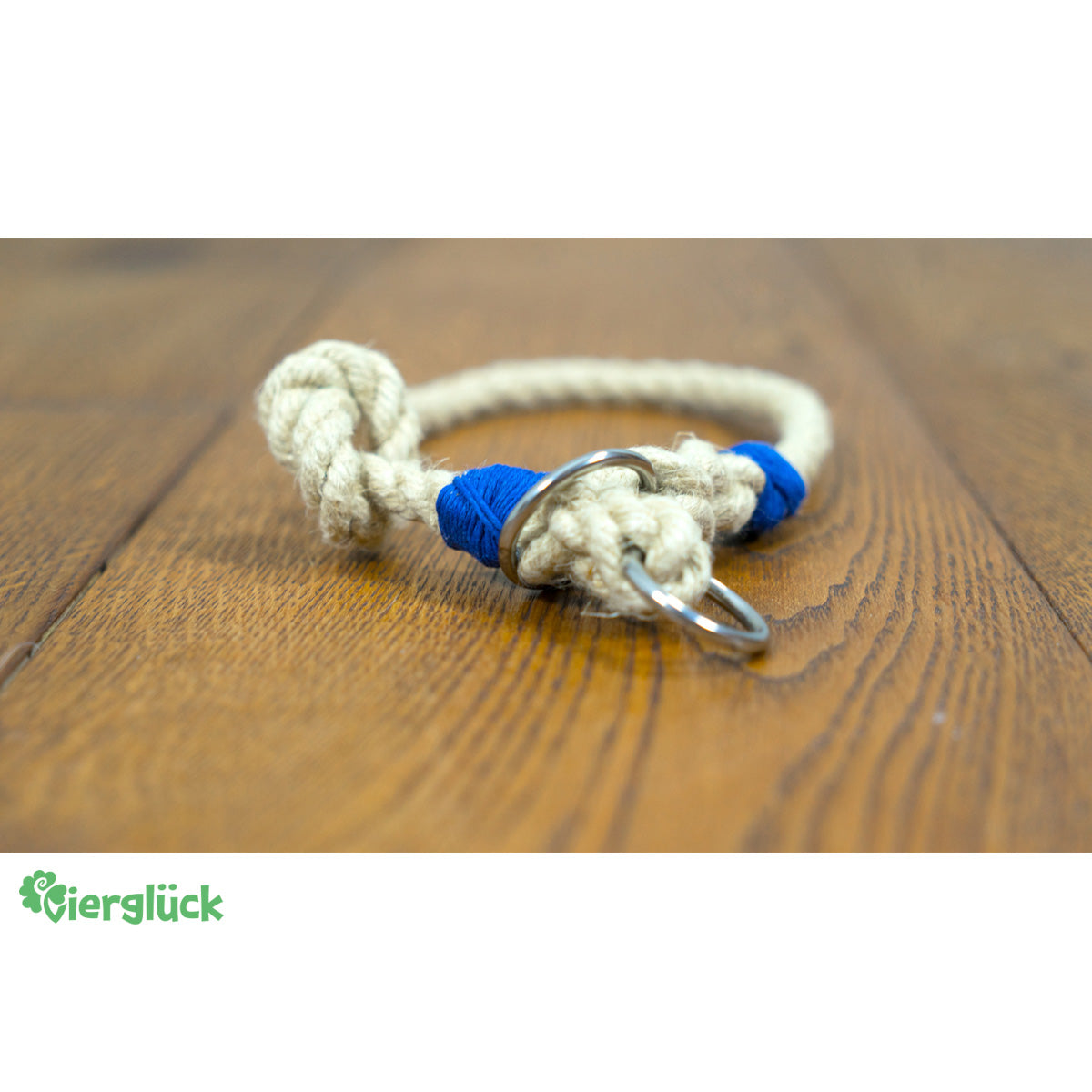 Vierglück Hundehalsband - Hanftau Zugstop